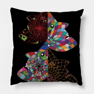 colorful geometric shapes of face Pillow