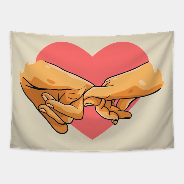 I promise you pinky promise heart Tapestry by Mako Design 