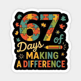 67 Days of Making a Difference Puzzle Magnet