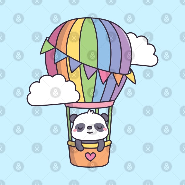 Cute Panda In Hot Air Balloon Doodle by rustydoodle