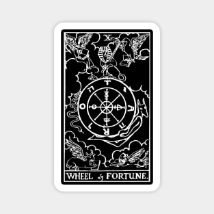 X. Wheel of Fortune Tarot Card |Obsidian and Pearl Magnet