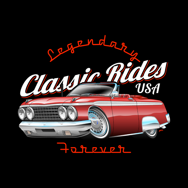 Legendary Classic Rides USA Forever Car Cartoon by hobrath