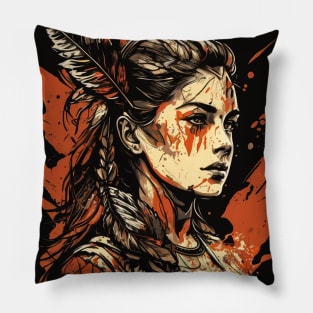 Native Indian Warrior Pillow