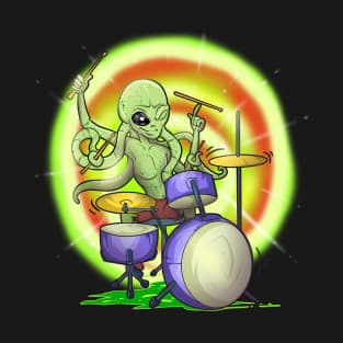 Drummer Squid Alien T-Shirt