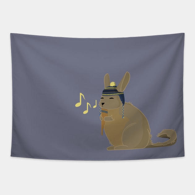 Viscacha Music (Yellow Notes) Tapestry by Dirgu