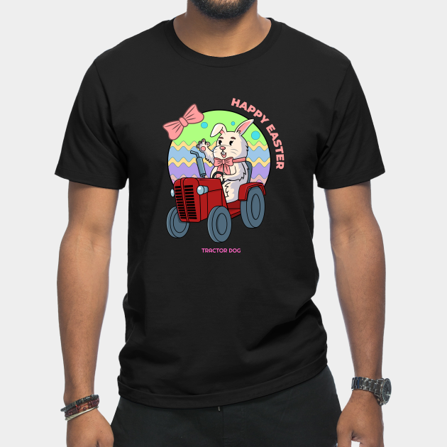 Discover Happy Easter - Easter Bunny Driving A Tractor - T-Shirt