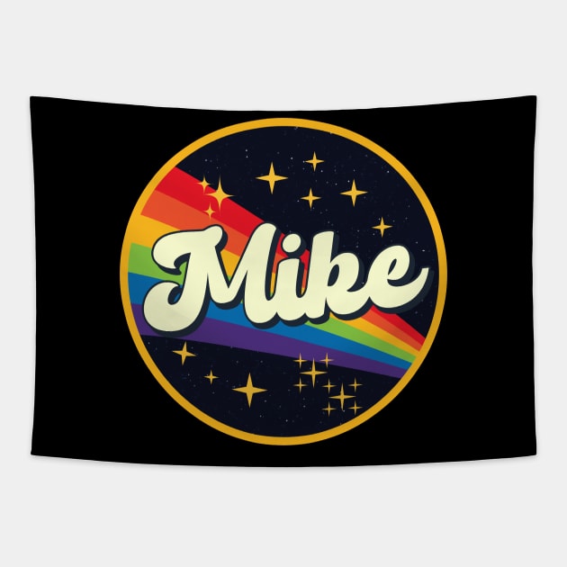 Mike // Rainbow In Space Vintage Style Tapestry by LMW Art