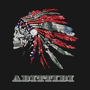 Abittibi Native American Indian Flag Money Headress T-Shirt