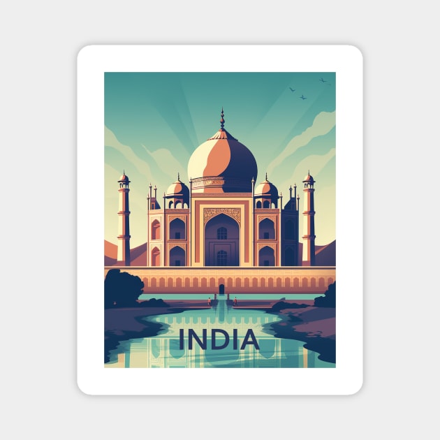 INDIA Magnet by MarkedArtPrints