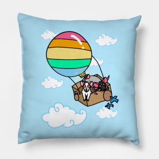 Hot Air Balloon Rats (Full Color Version) Pillow