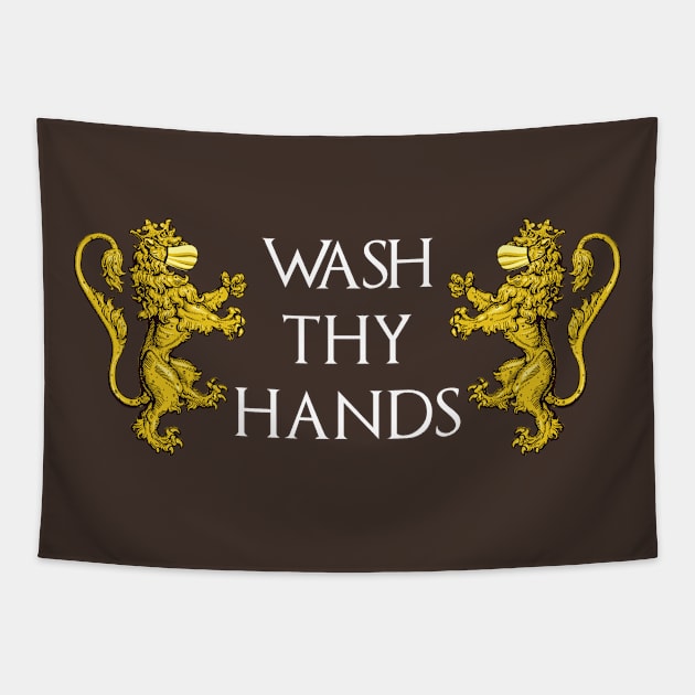 Wash Thy Hands Tapestry by FAKE NEWZ DESIGNS