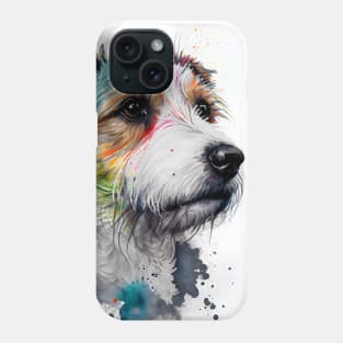 Watercolor Jack Russell Terrier with Rainbow Colors Phone Case