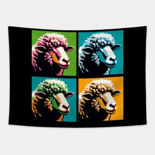 Vibrant Flock Fantasy: Pop Art Sheep Splendor Tapestry