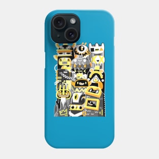 Doodle Yellow Black 555 Phone Case