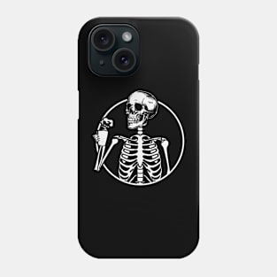 Skeleton Drinking Hot Cup of Coffee Phone Case