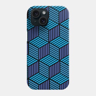 Cube Pattern Escher Blue Phone Case