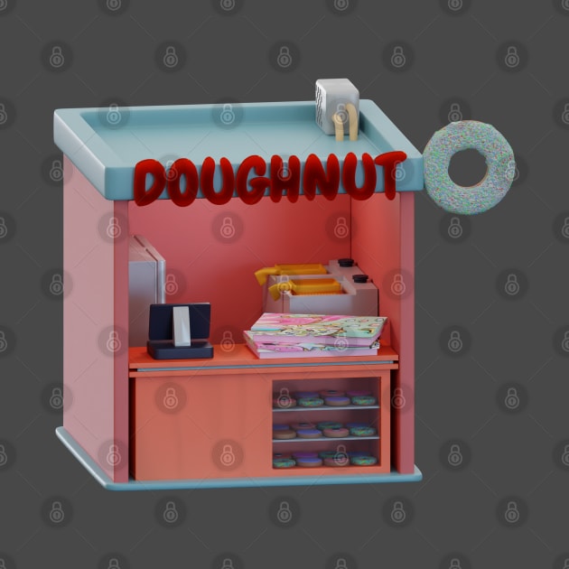 3d rendered isometric doughnut shop perfect for design project by maricetak