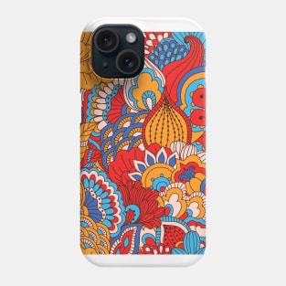 Abstract Floral Neck Gator Red Aqua Blue Orange Floral Abstract Phone Case