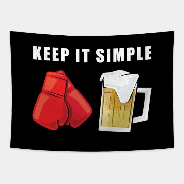 Keep It Simple - Boxing and Beer Tapestry by DesignWood-Sport