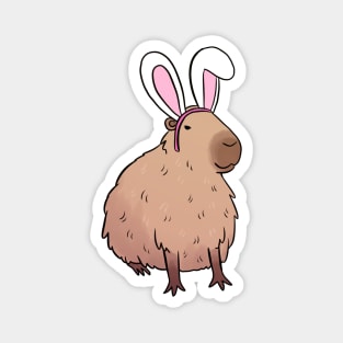 Cute capybara wearing easter bunny ears Magnet