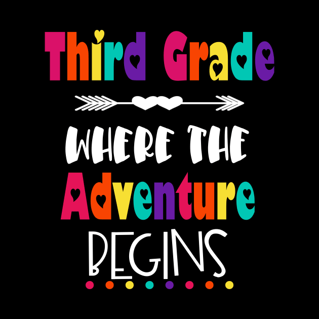 3rd Grade Where The Adventure Begins Teacher Student School by Kimmicsts