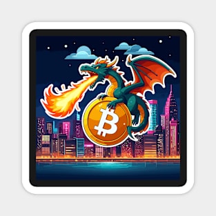 Crypto Currency Bitcoin Dragon Magnet