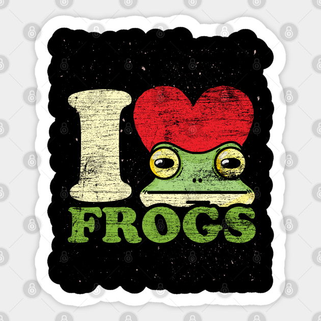 love frogs vintage heart - Frog Lover - Sticker