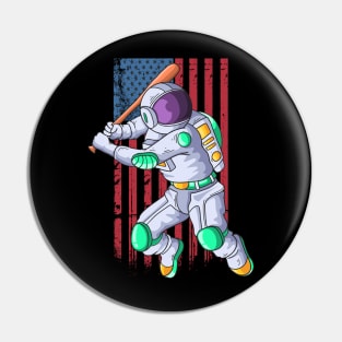 Astronaut Baseball American Pin