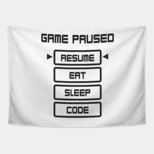 eat sleep code game menu Tapestry