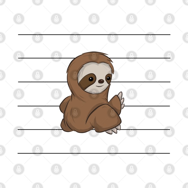 Slothy Shy Cute Lazy Kawaii Baby Sloth by SkizzenMonster