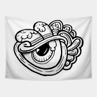 Abstract shape With Eye Doodle Art Tapestry