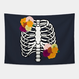 Day of the dead ribcage Tapestry