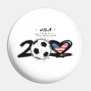 USA World Cup 2022, US Soccer American Flag Soccer Team 2022 Pin
