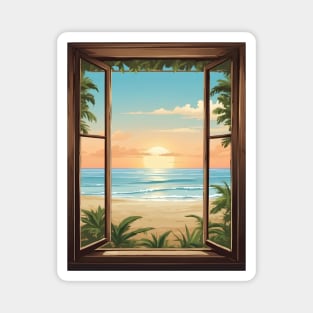 Window Beach Scene Magnet