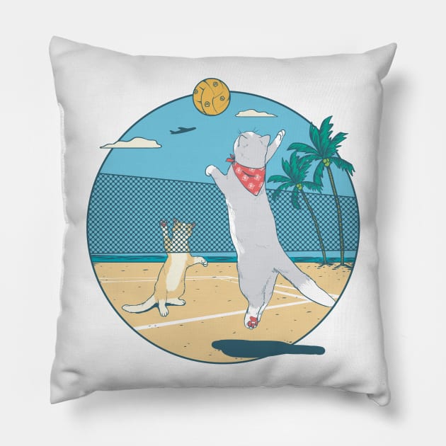 cat love volleyball Pillow by dreamiedesire