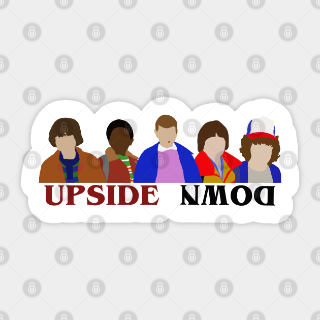 Stranger Things Squad Minimalist Print With Text Stranger Things Sticker Teepublic