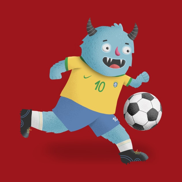 Cute Monster Soccer Player for Sports Lovers by sukanta4878