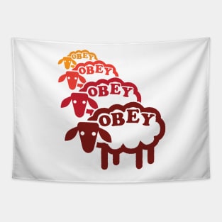 Obey Sheep Line Warm Tapestry