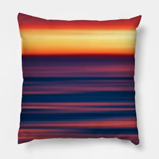 blue orange yellow sunset View Pillow