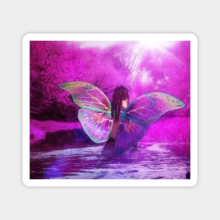 Pink forest and fairy Magnet