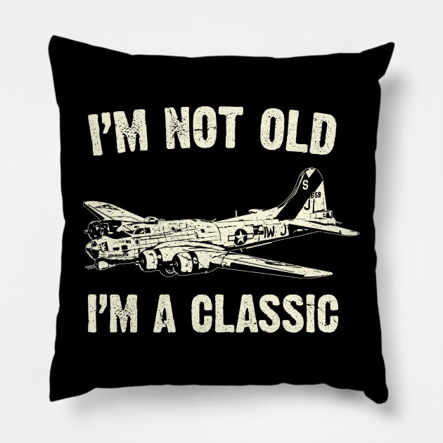 Airplane Aircraft Plane 40th 50th 60th 70th 80th Birthday Gift  Idea Men Pillow by BeesTeez