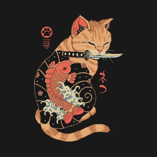 Carp Tattooed Cat T-Shirt