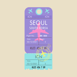 SEOUL SOUTH KOREA KPOP SHIRT POCKET DESIGN STICKER T-Shirt