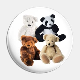 Four Stuffed toy bears Pin