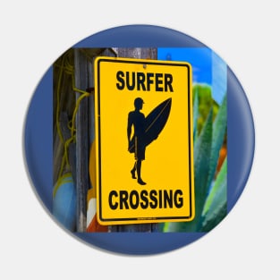Surfer crossing Pin