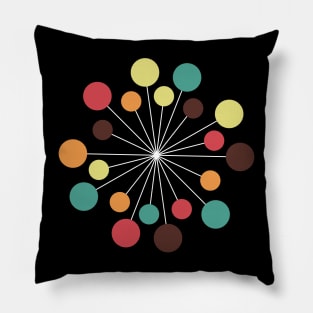 Retro mid century circles design Pillow