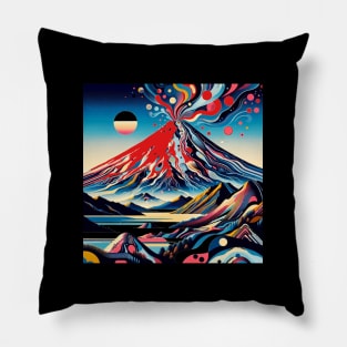 OSOMO Volcano Chile Artistic Eruption Skyline Graphic Pillow