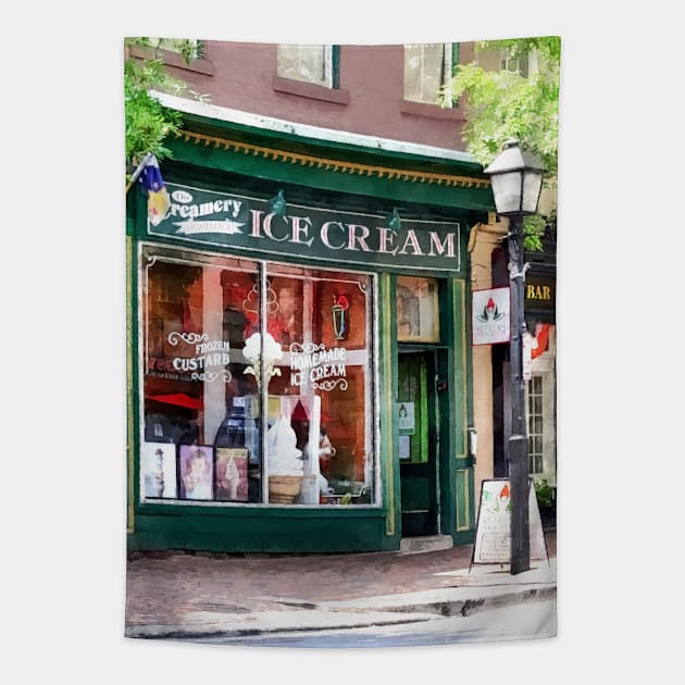 Alexandria VA - Ice Cream Parlor Tapestry by SusanSavad