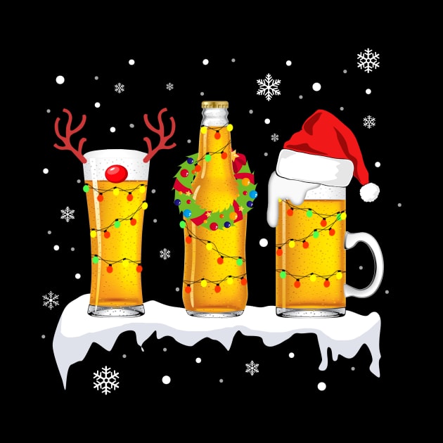 Christmas Beer T-Shirt Reindeer Beer by TeeSky