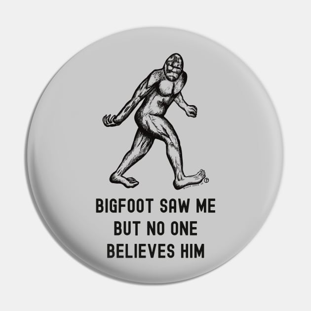 Bigfoot Pin by Art from the Blue Room